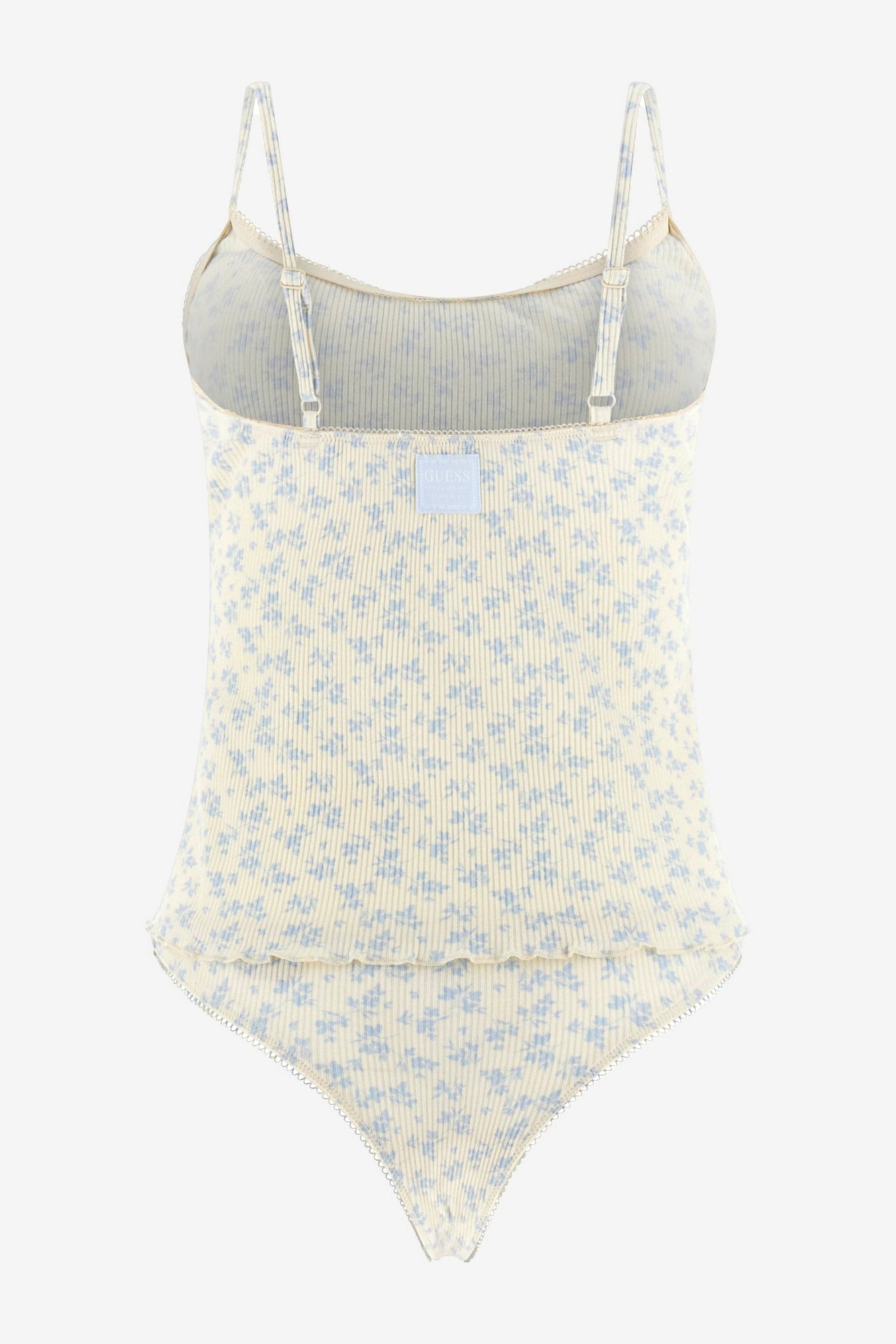 Set of camisole top & thong - Light Beige + Light Blue