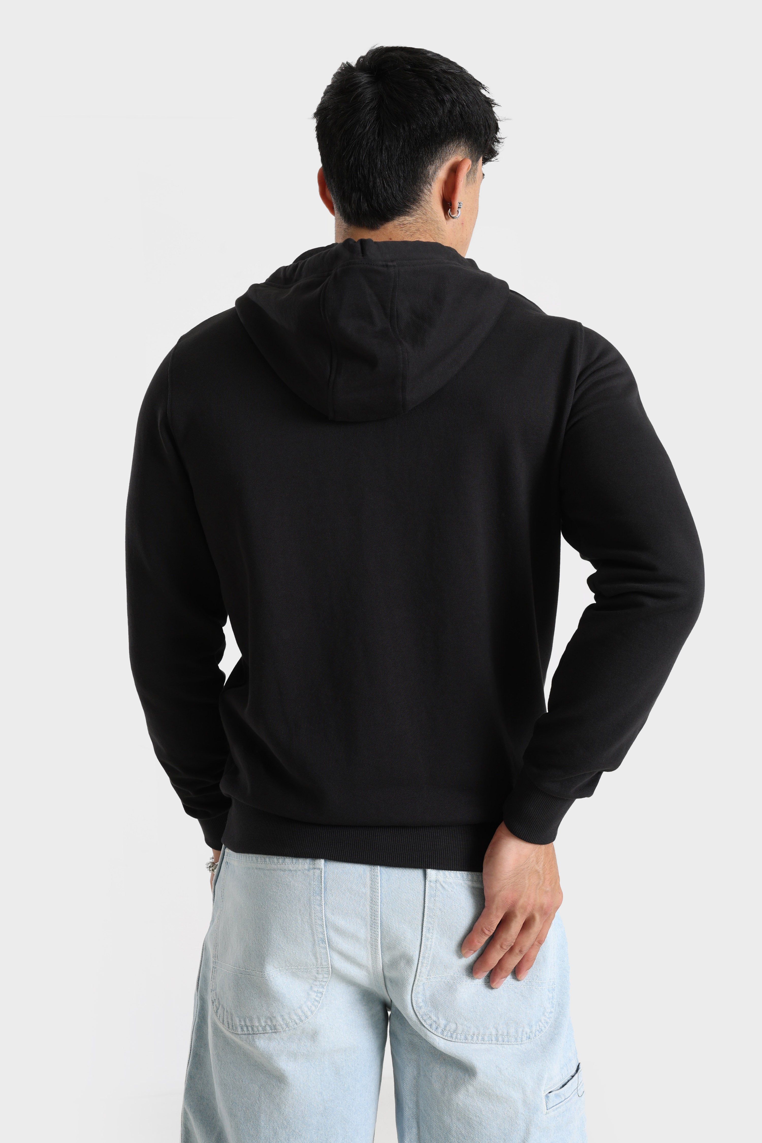 Luke zipped hoodie sweatshirt - Black