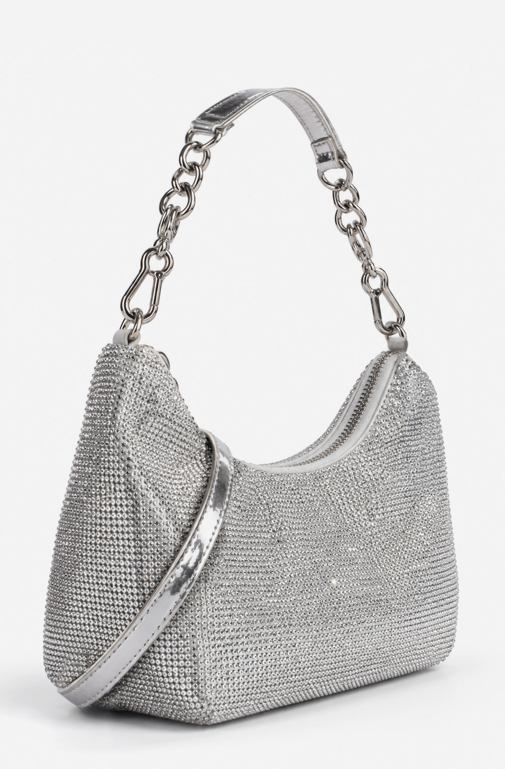 Estelle Mini Hand- / Umhängetasche mit Strass - Silver
