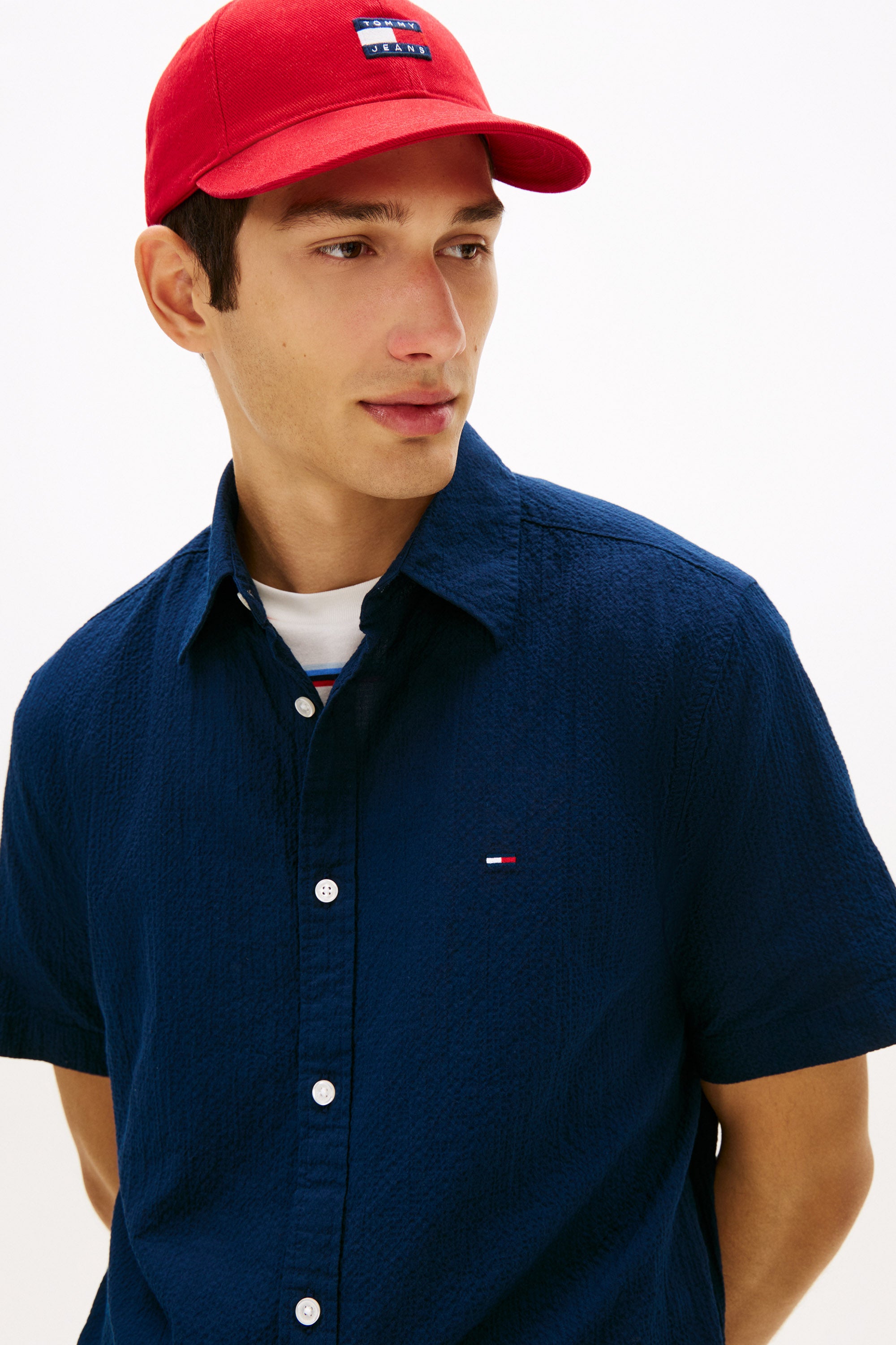 Seersucker Hemd - Dark Night Navy