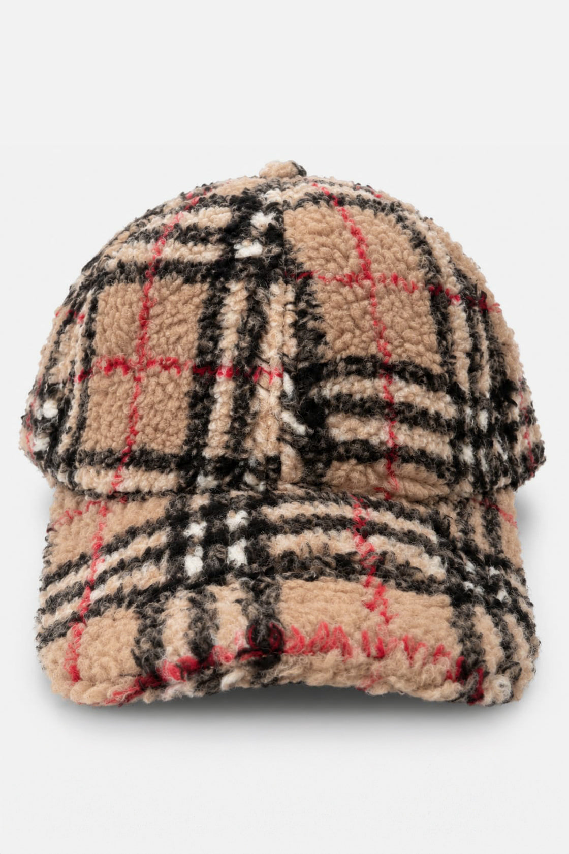 Teddy-Scratchback Cap - Beige + Black
