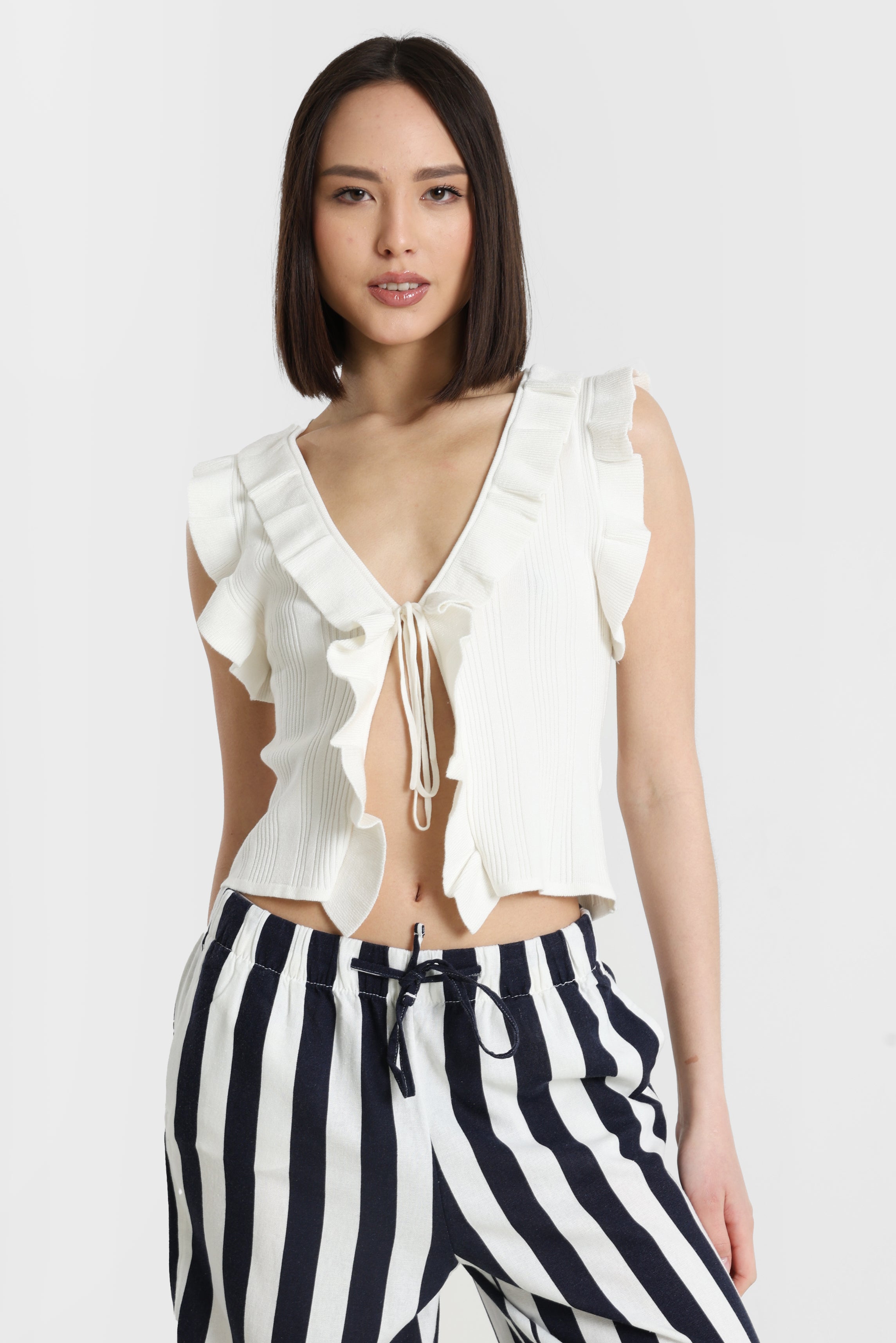 ONLMARTINE top court en tricot côtelé - Cloud Dancer