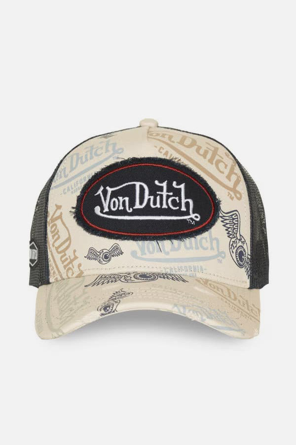 Trucker Cap / Snapback - Light Beige + Navy