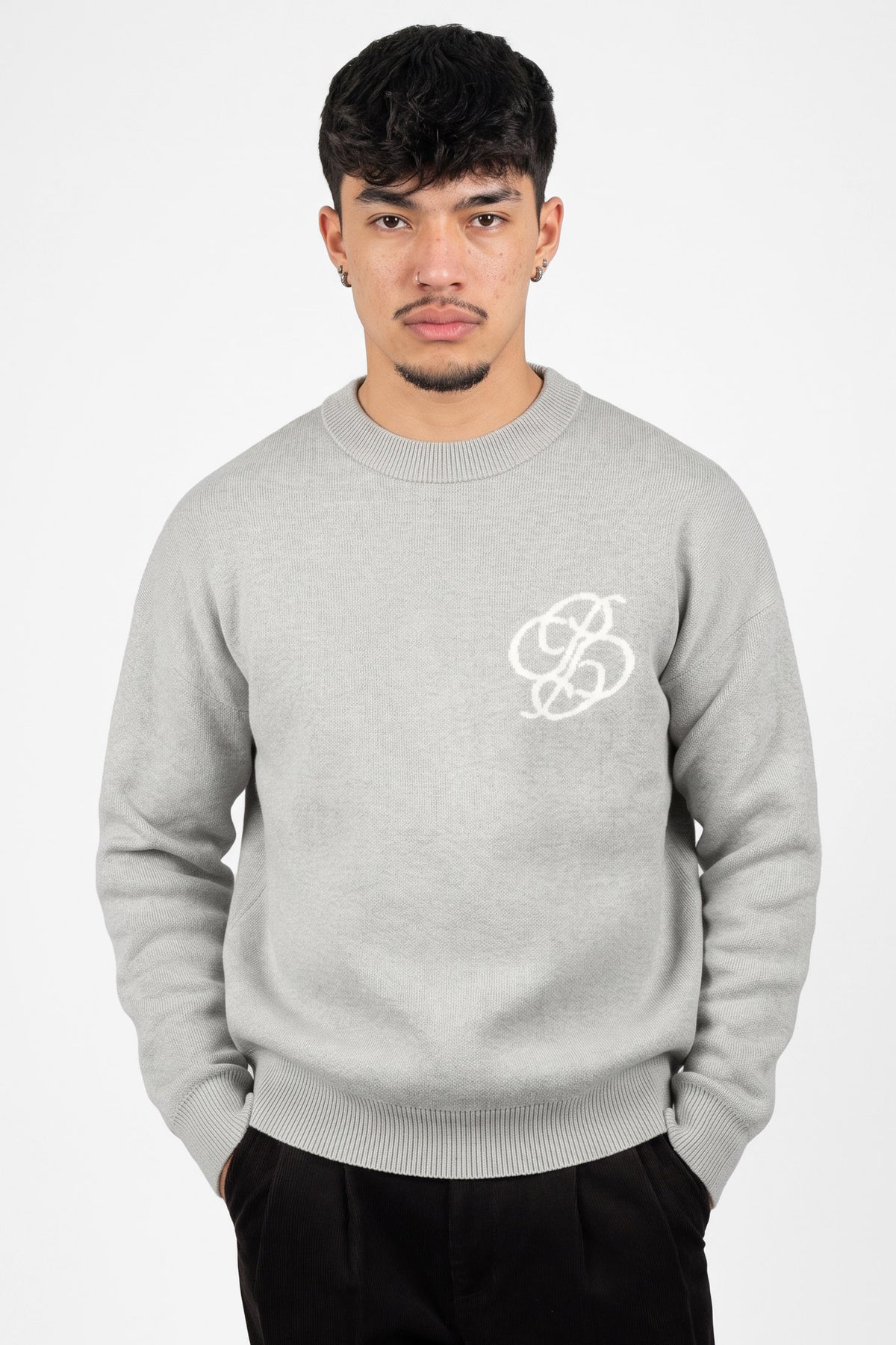 Academy knitted sweater - Grey Melange