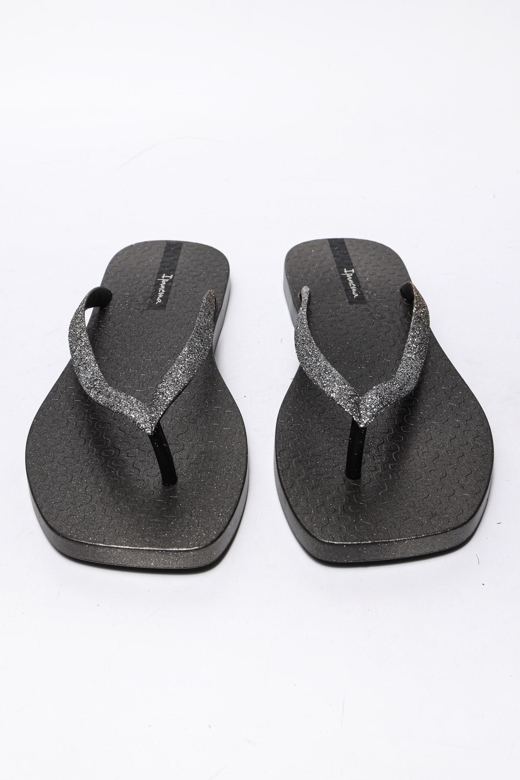 Flip Flops - Metallic Black + Glitter