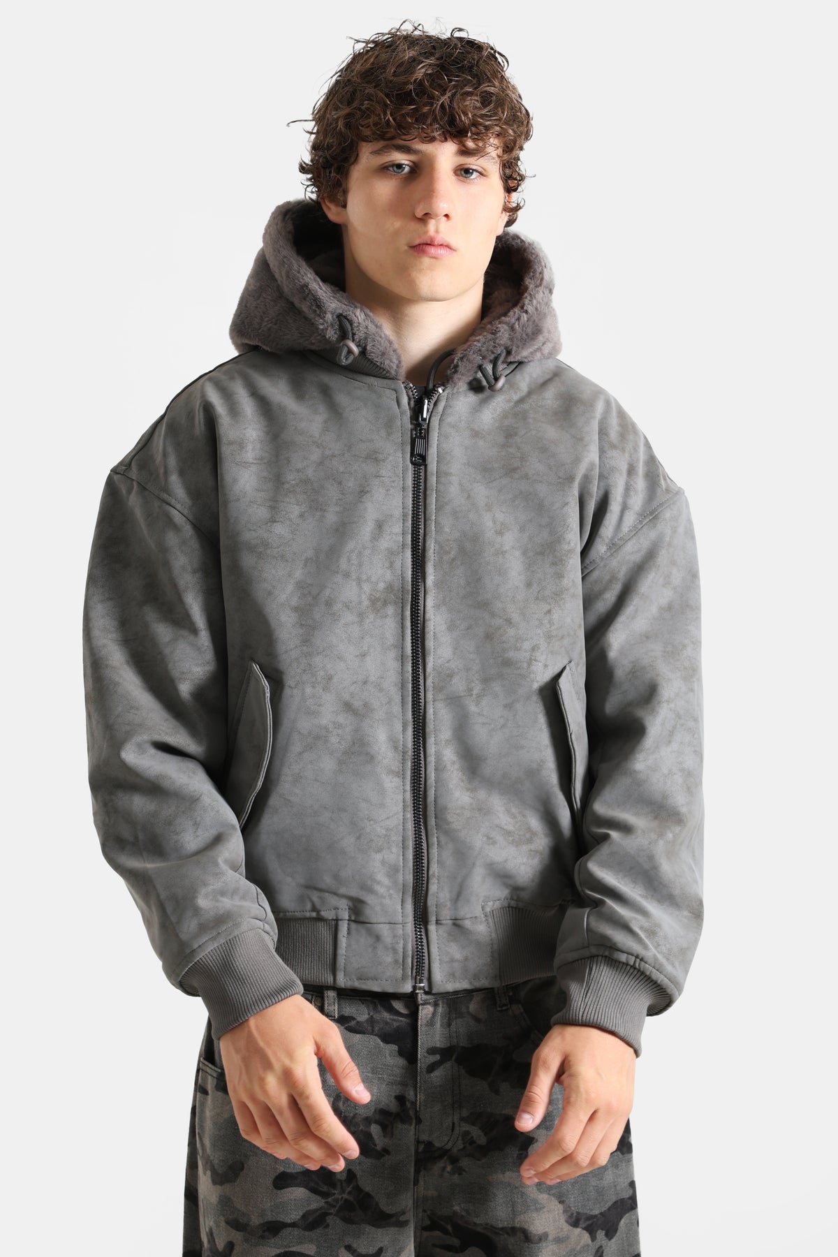 Wende-Bomberjacke - Grey