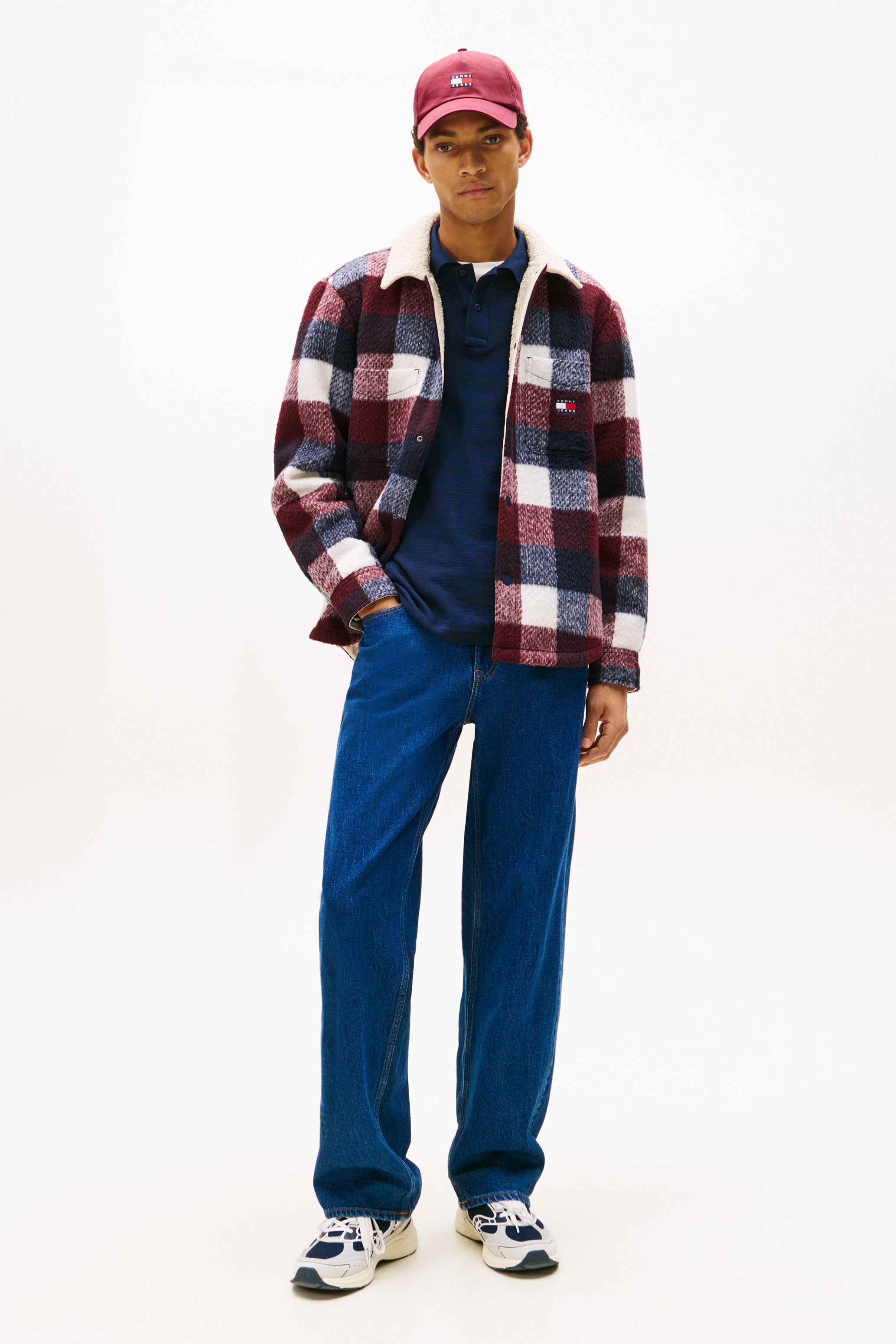 Gefüttertes Overshirt - Dark Night Navy + Buffalo Check