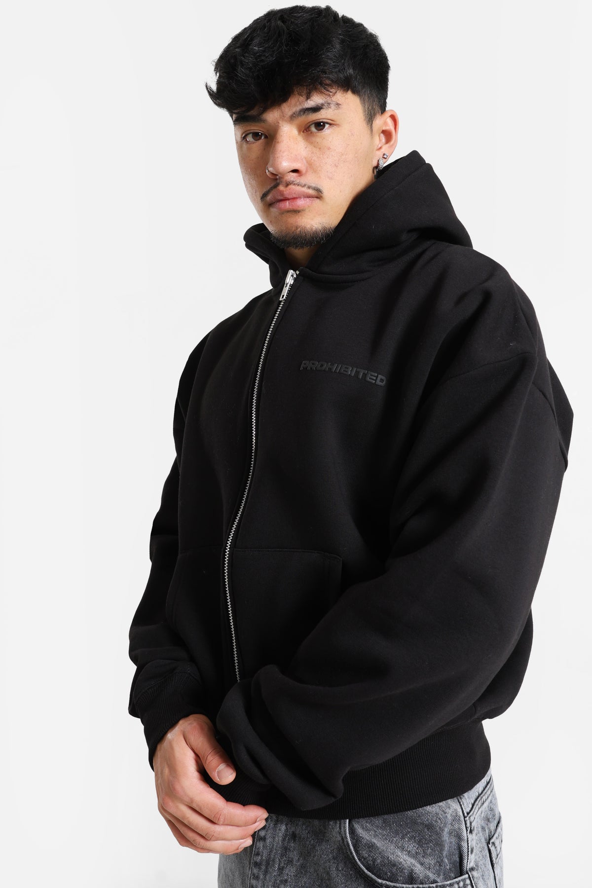 10119 Kapuzensweatjacke - Black