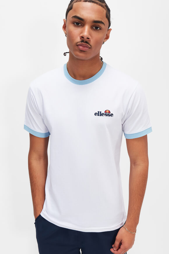 Meduno T-Shirt - White + Light Blue