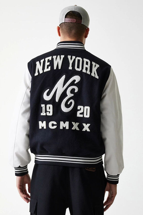 Varsity college jacket - Black + Offwhite