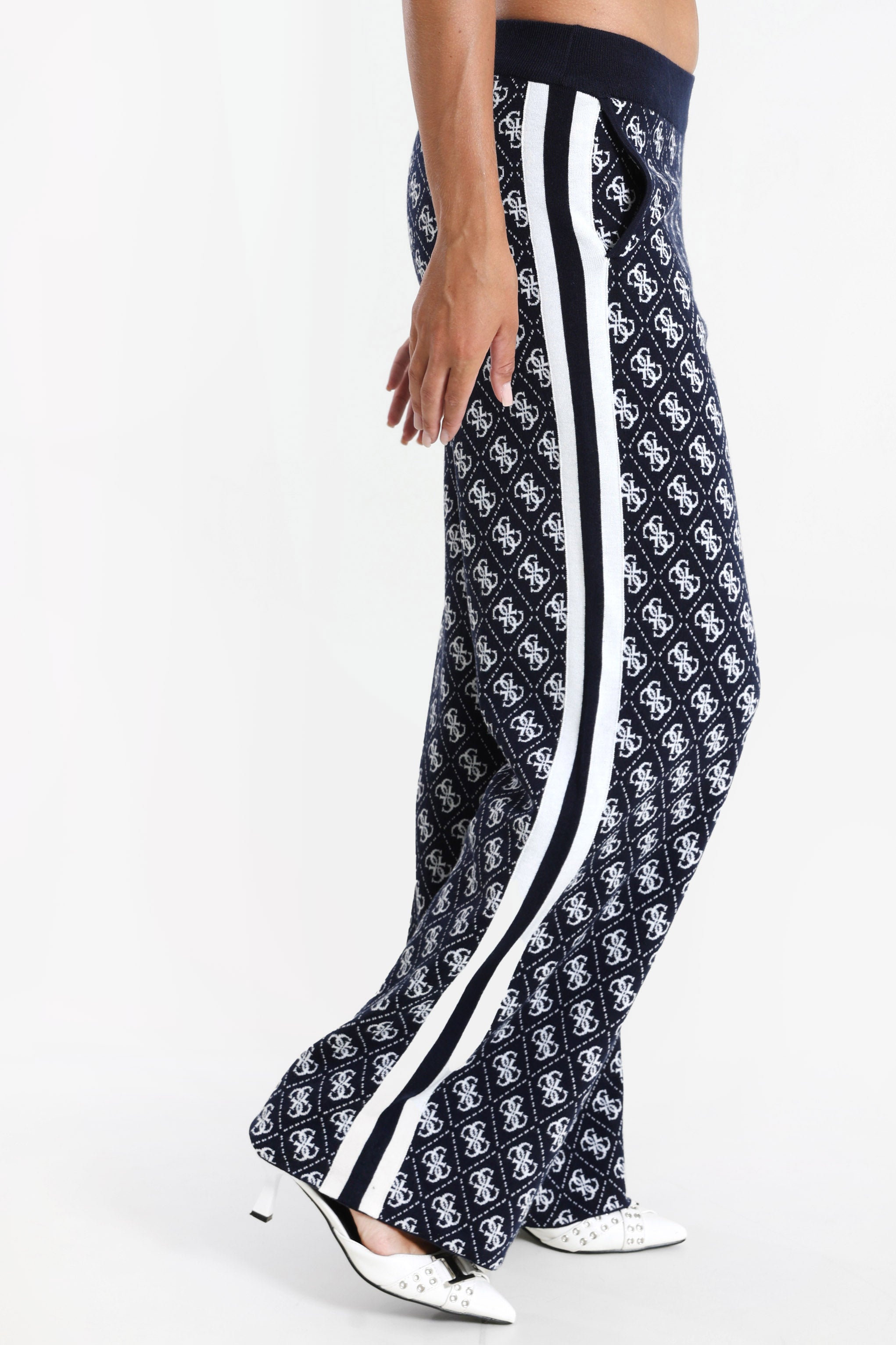Pantaloni in maglia - Dark Navy + White