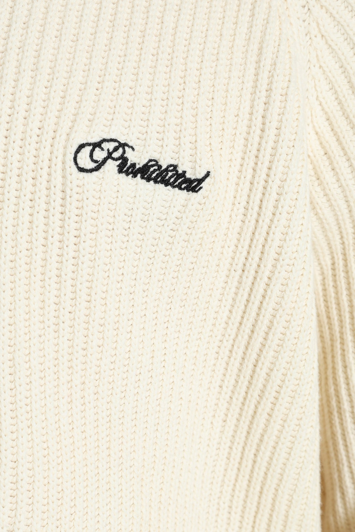 Campus ribbed knit sweater - Cream