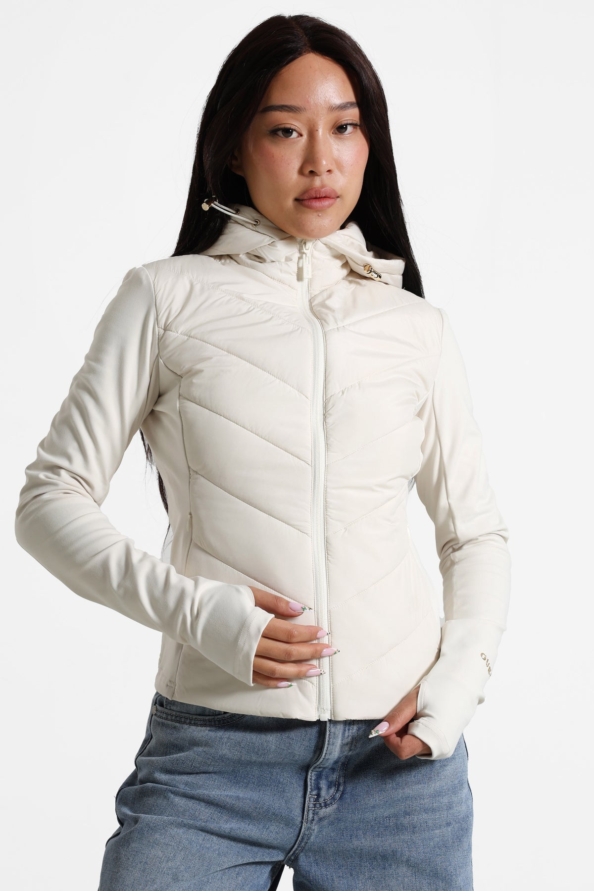 Leichte gesteppte Jacke - Cream