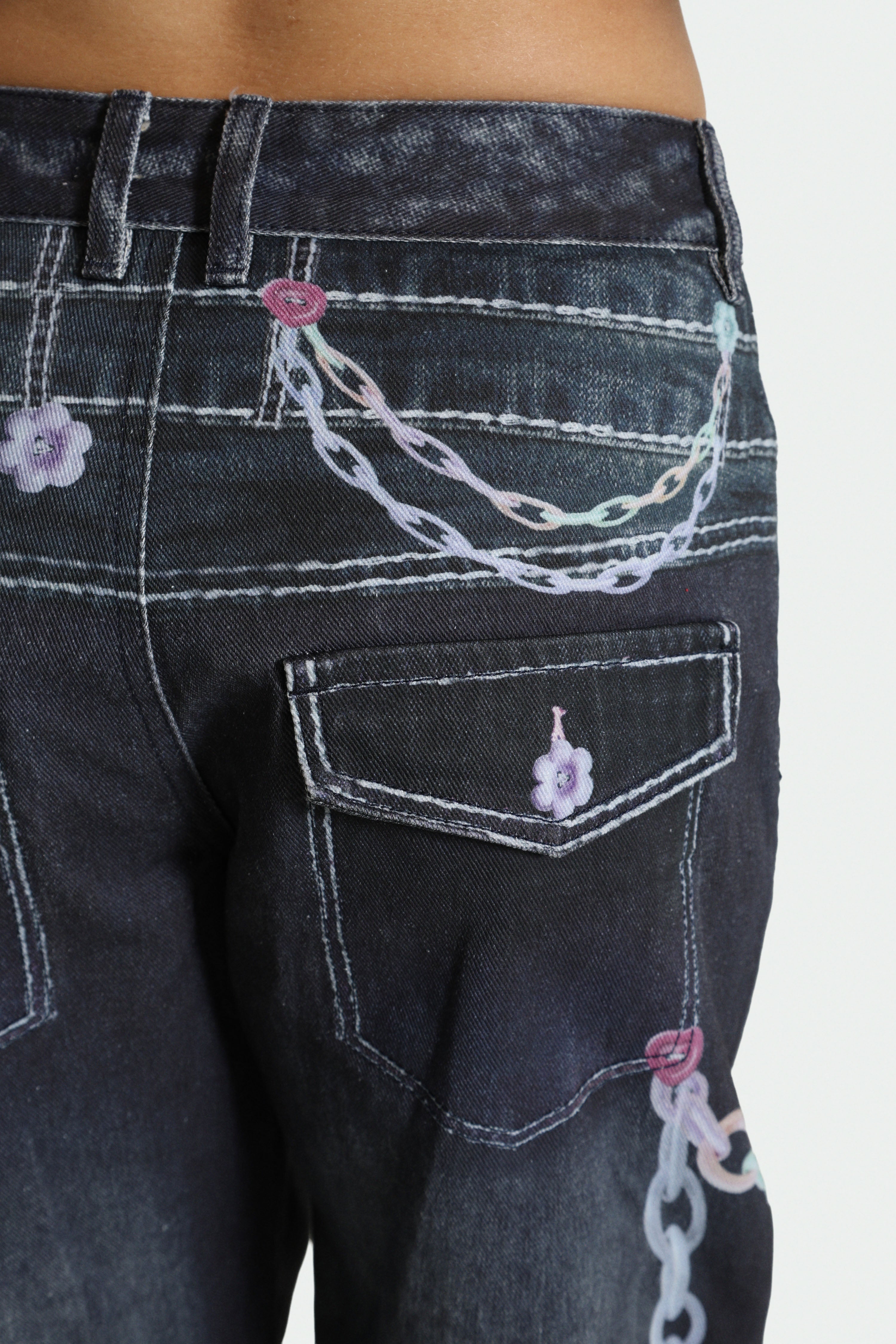 Baggy fit jeans - Dark Blue + Multicolor