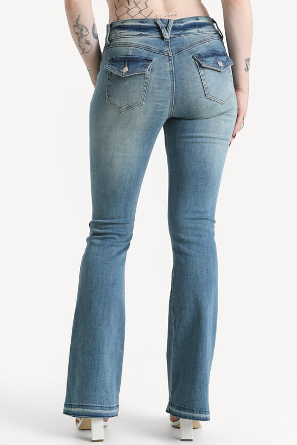 Flare Jeans - Gewaschen Blau