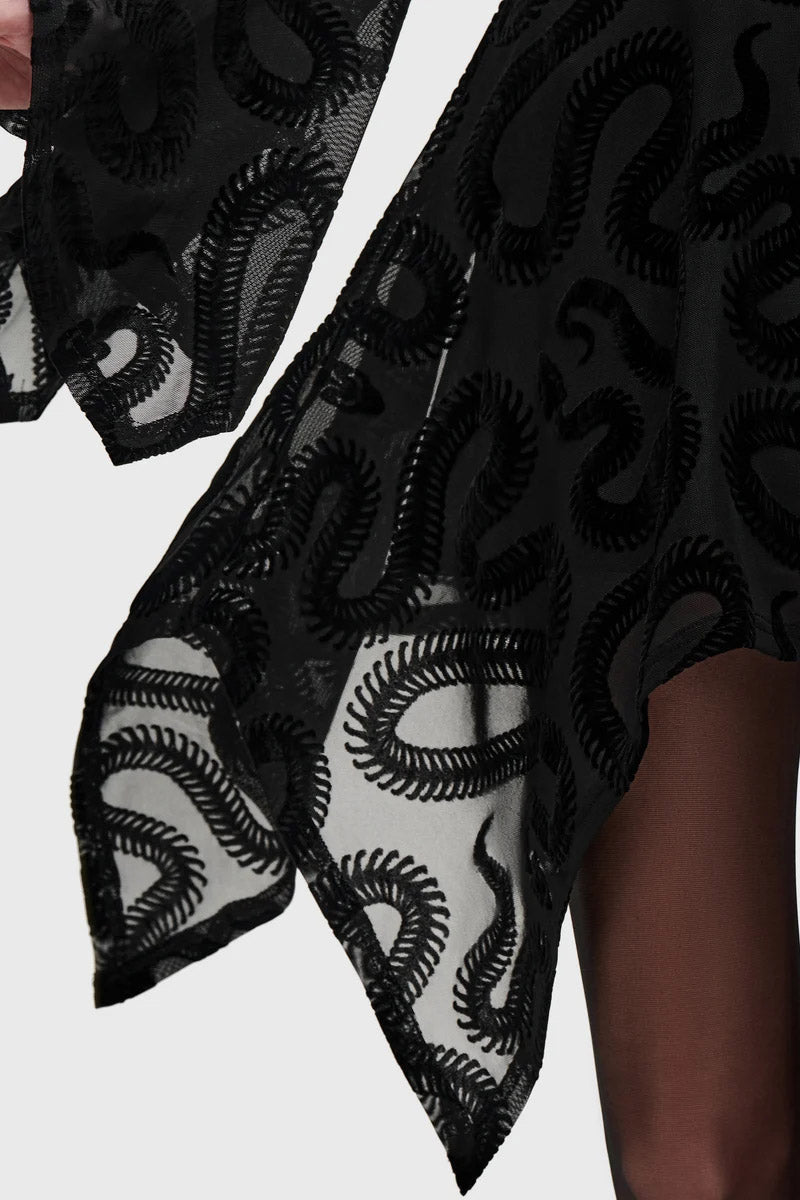 Serpentes mini abito in mesh - Black