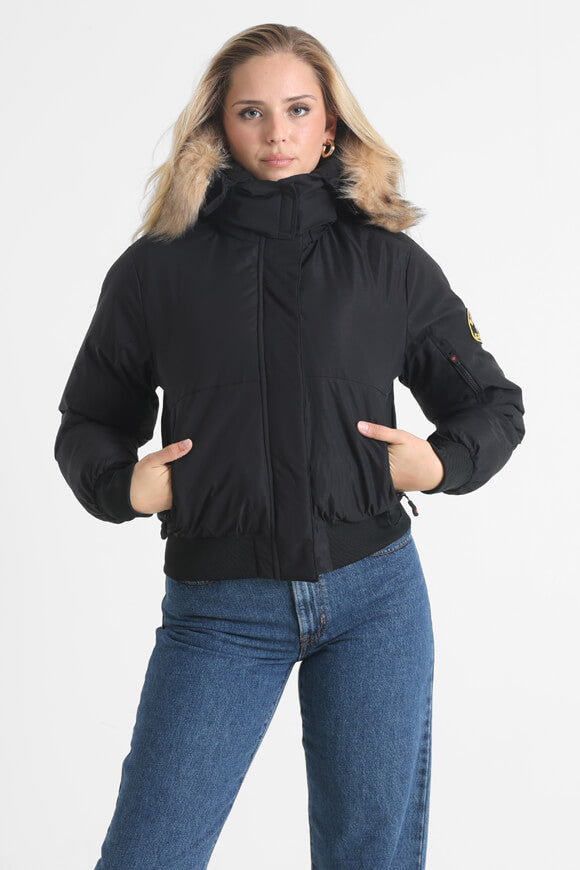 Olivia Wattierte Bomberjacke - Jet Black