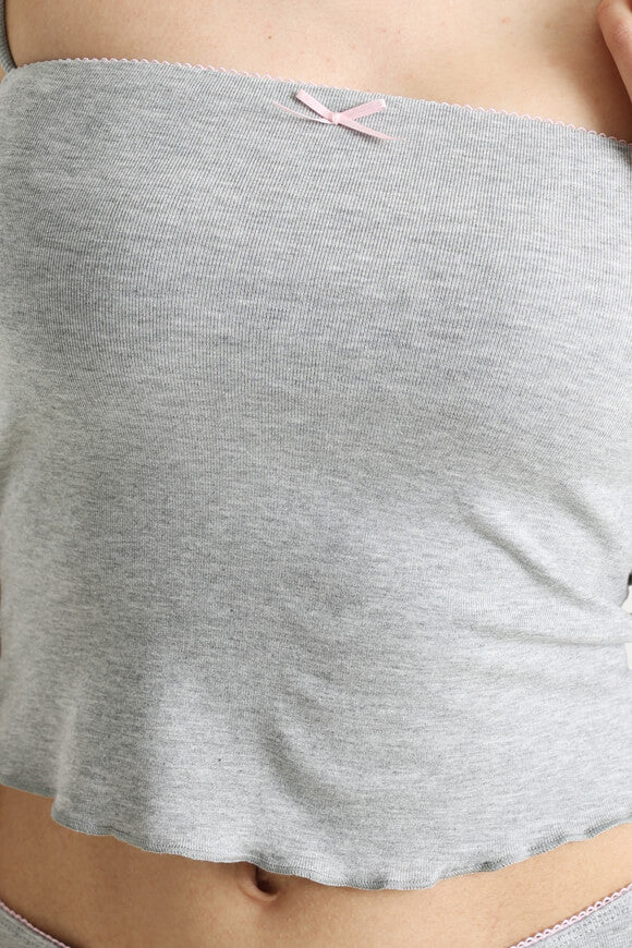 Crop Trägertop - Grau