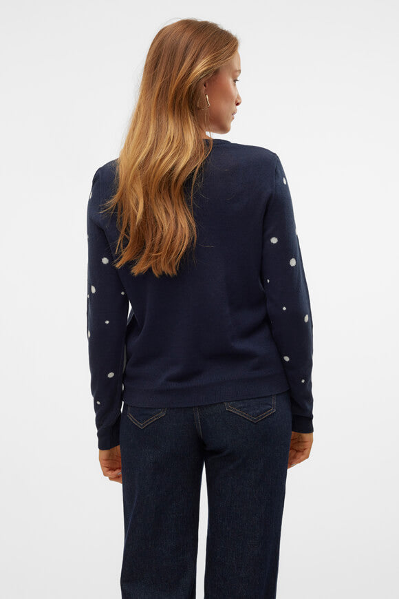 Snowy Deer Christmas knitted sweater - Navy Blazer