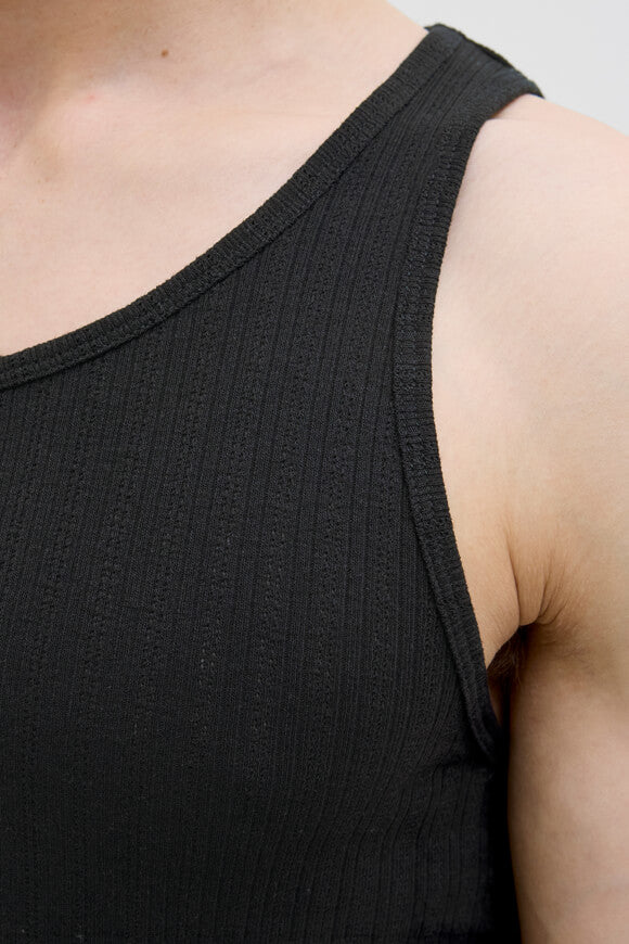 Ribbed tank top - Black