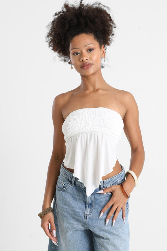 Bandeau Crop Top - Offwhite
