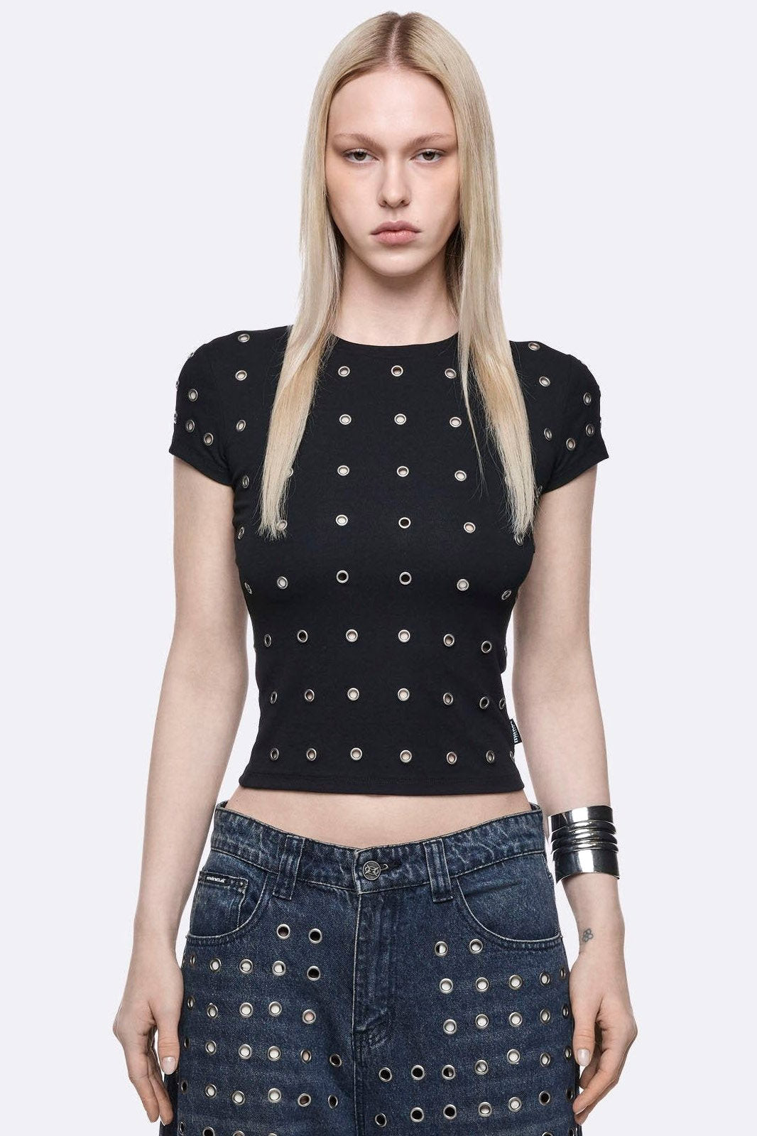 Rogue T-Shirt mit Nieten - Black