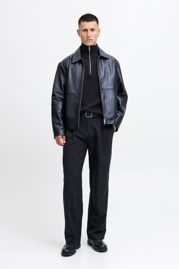 Pannel ribbed knit sweater - Black