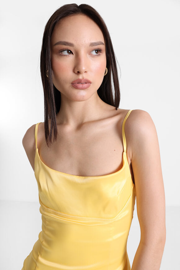 Satin maxi dress - yellow
