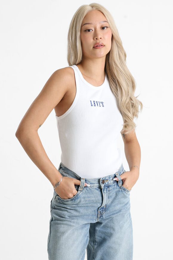 Geripptes Tanktop - White