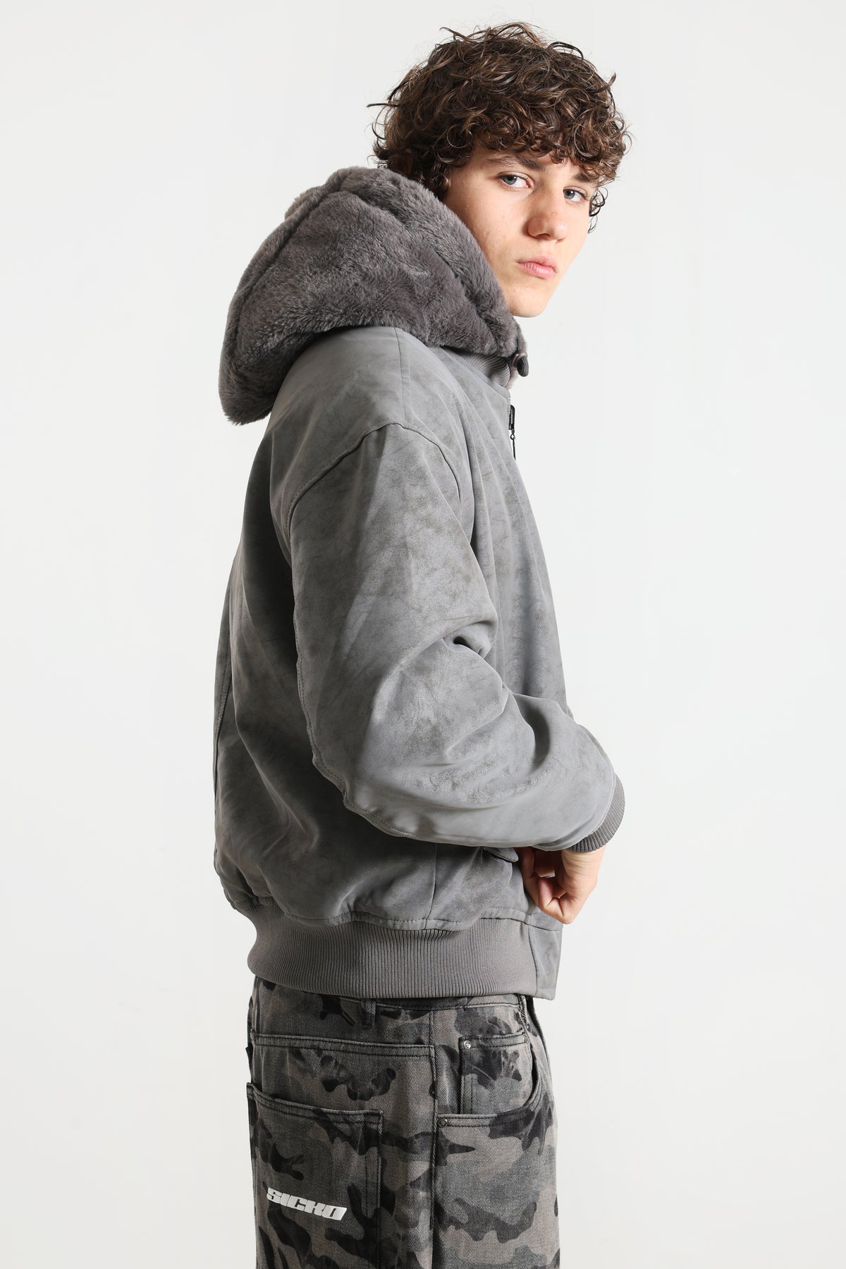 Wende-Bomberjacke - Grey