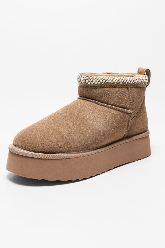 Bottines fourrées à plateau - Taupe