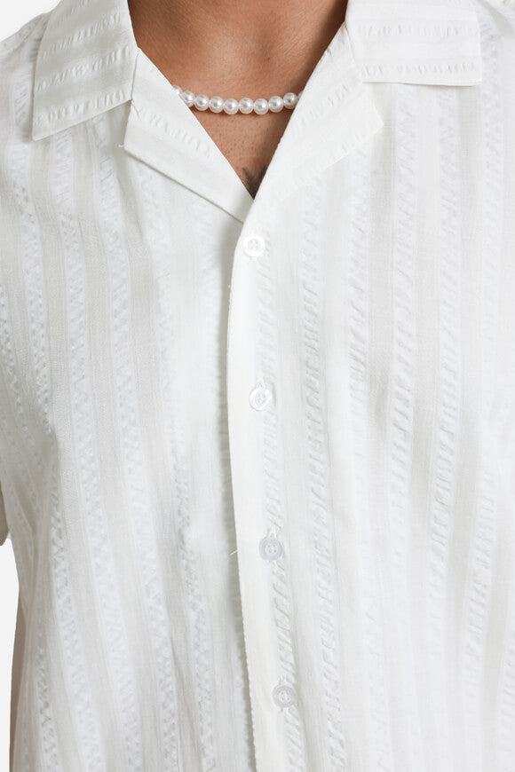 Strukturiertes Hemd - Weiss