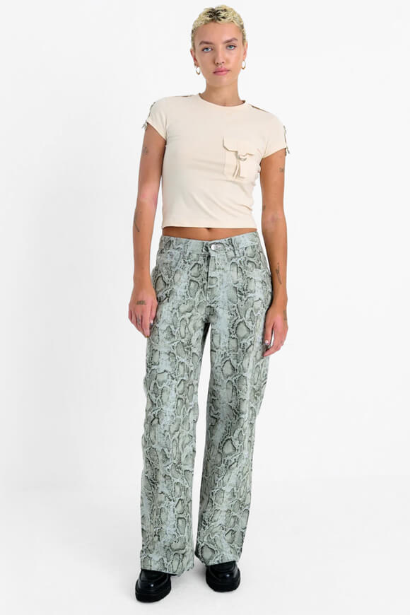 Release Slouchy Fit Wide Leg Jeans - Green Snake