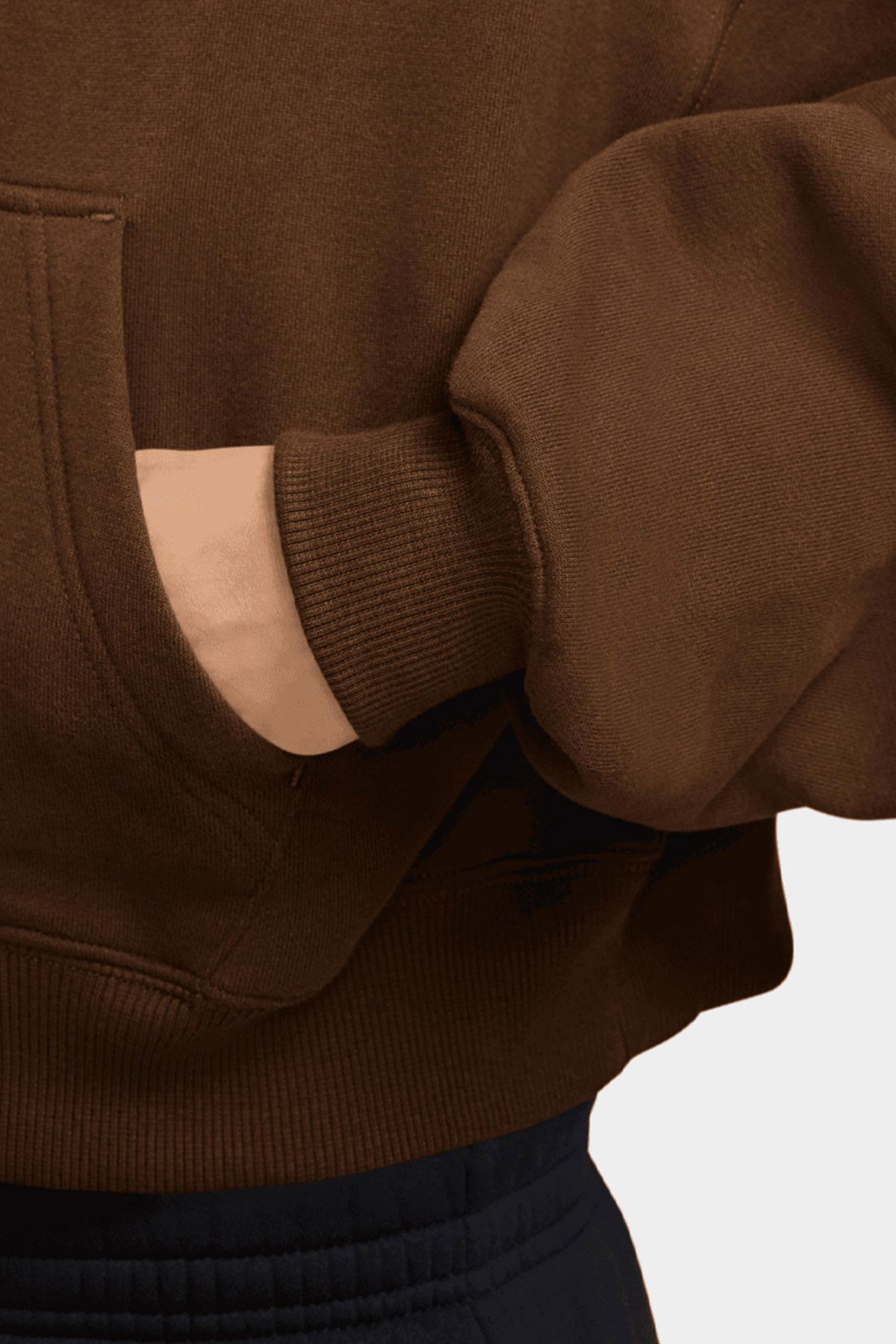 Oversized zip-up hoodie with hood - Cacao Wow
