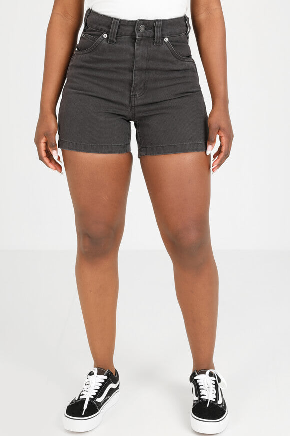 High waist denim shorts - black