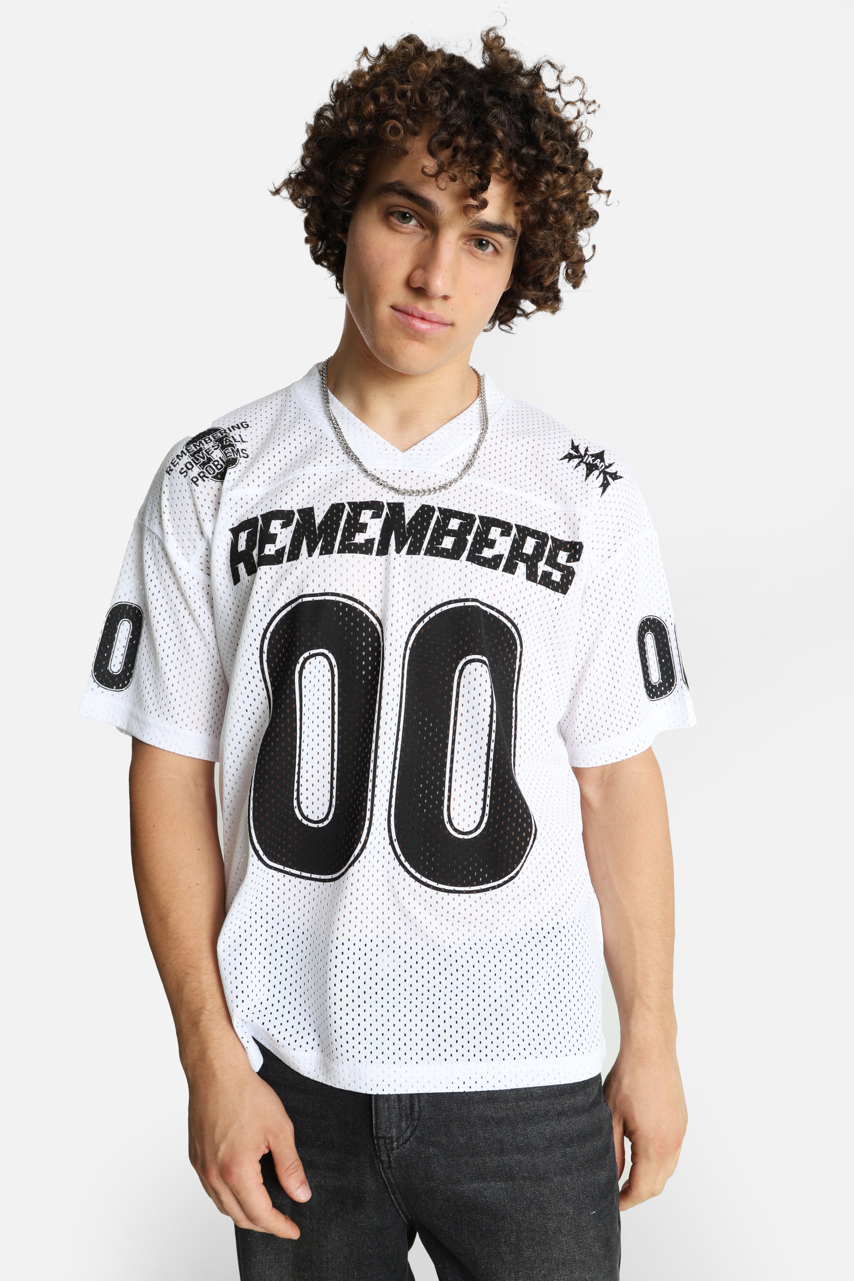 Oversize Mesh T-Shirt - White + Black