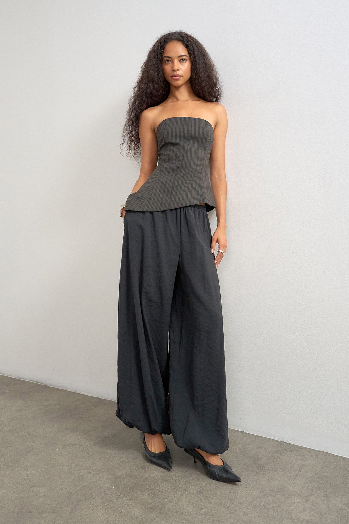 TSTASCHA asymmetrisches Bandeau-Top - Chocolate Brown + Black