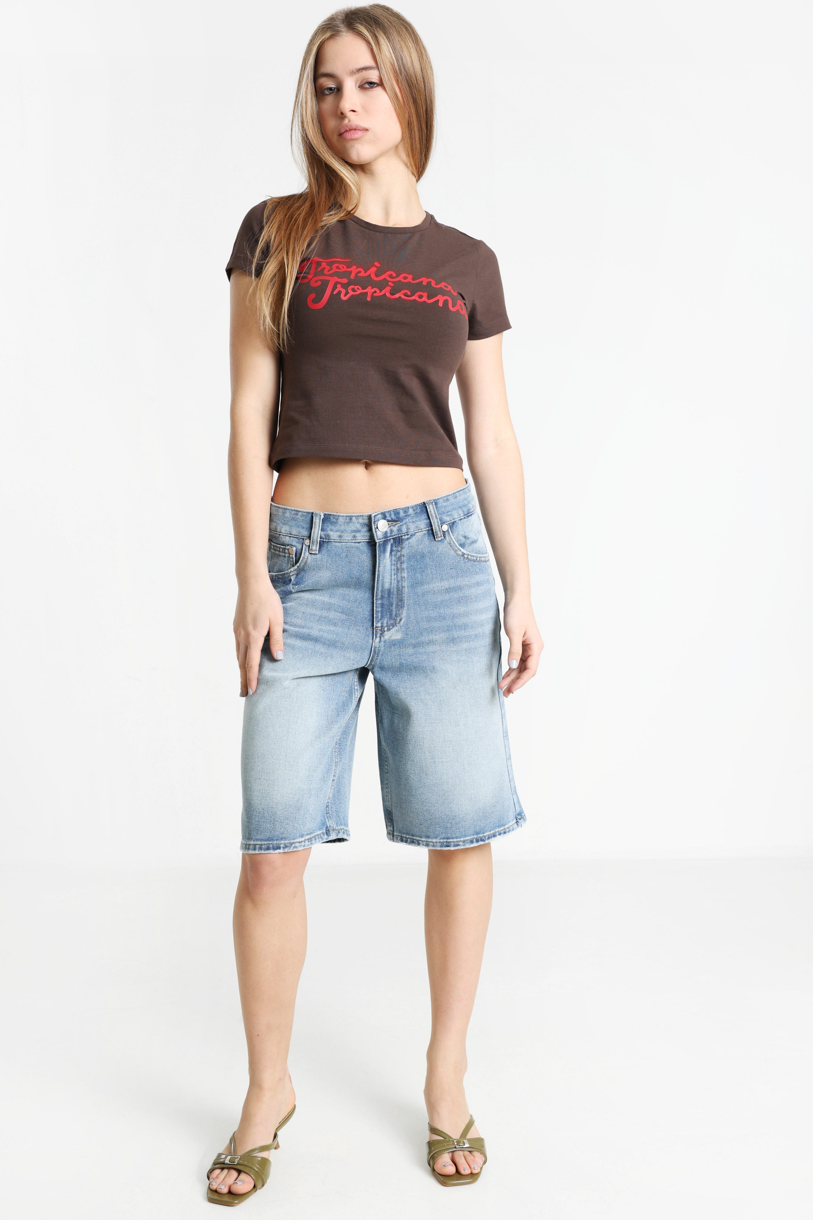 Crop T-Shirt - Chocolate Brown
