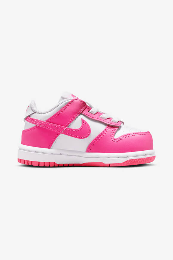 Baskets Dunk pour bébé - Blanc + Laser Fuchsia