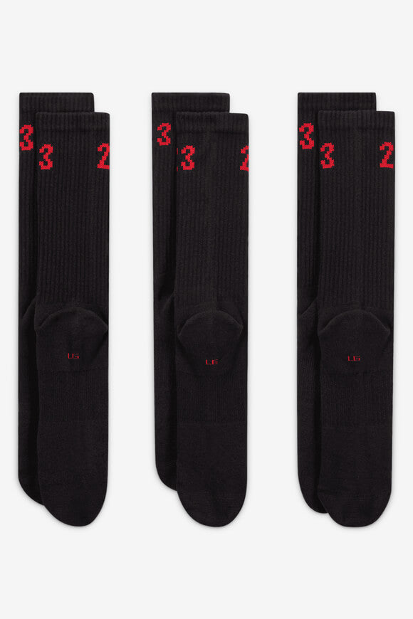Dreierpack Socken - Schwarz + Rot