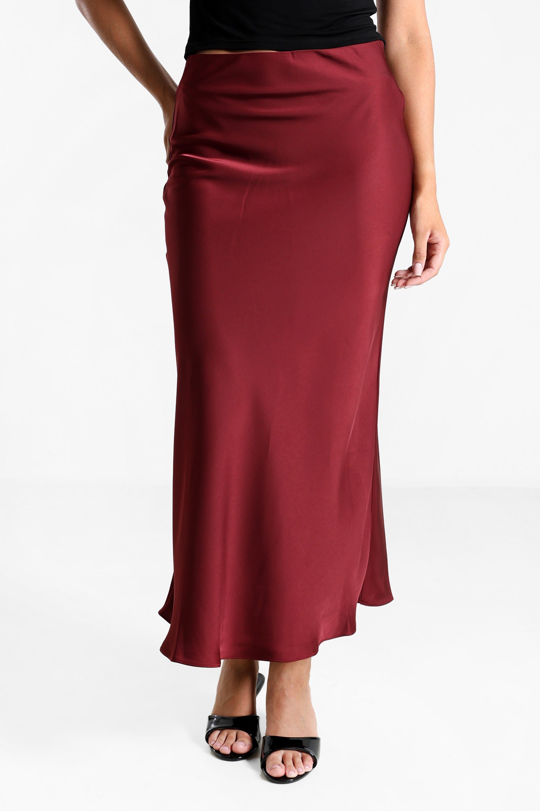 Satin Maxirock - Bordeaux
