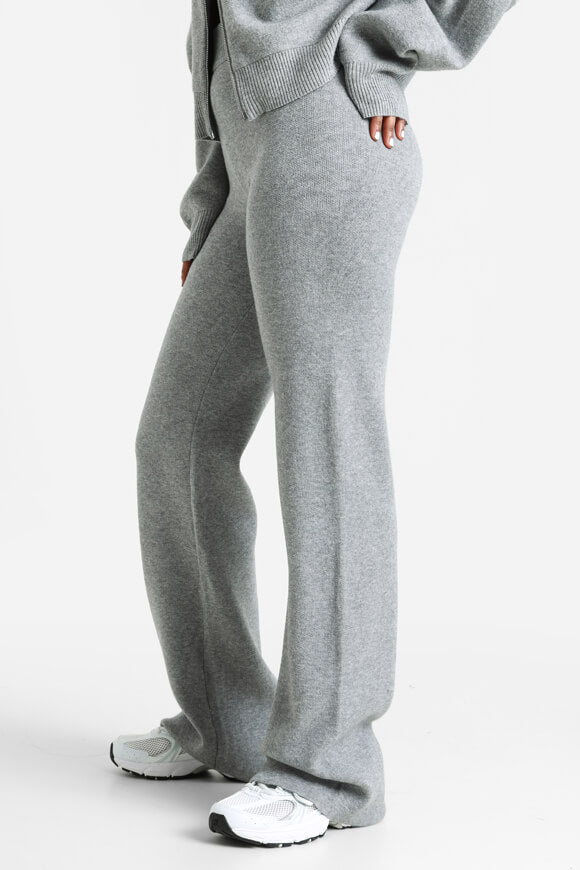 Pantalon en maille Wide Leg - Gris chiné