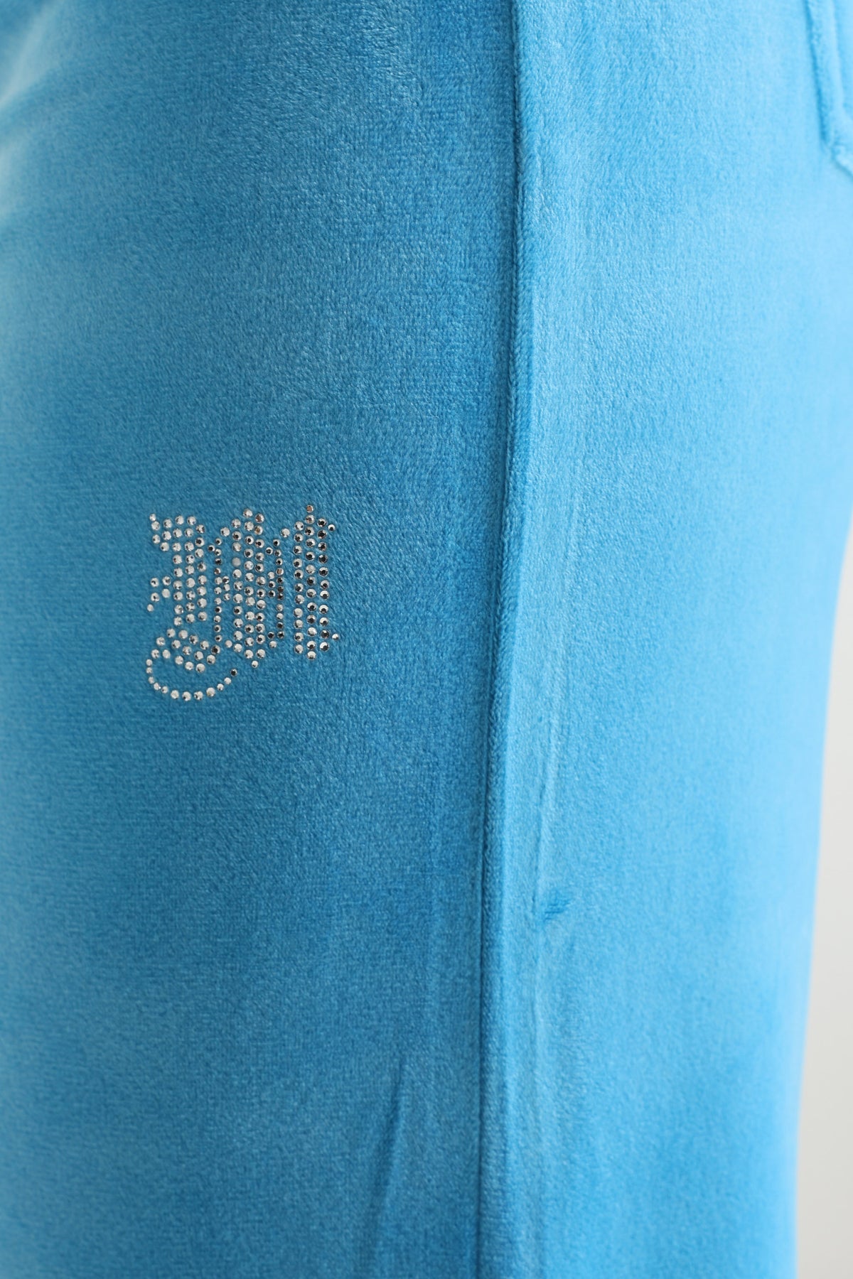 Samt Flare-Hose - Azurblau