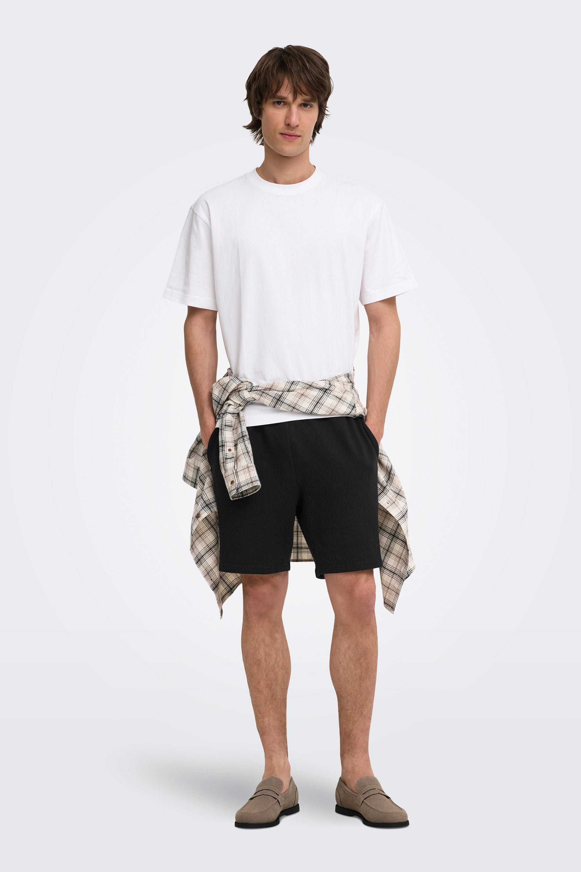 ONSKIAN Shorts aus Seersucker - Black