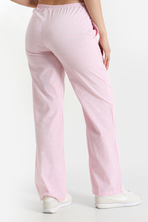 Stoffhose - Rosa + Weiss