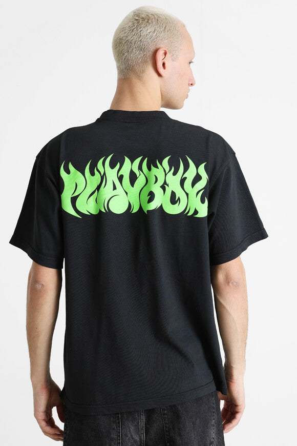 Flames 2.0 T-Shirt - Back + Slime Green