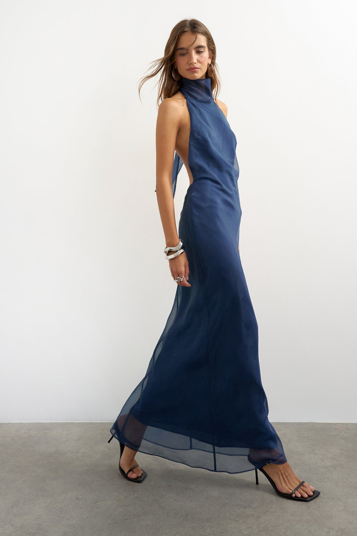 TSADIYA abito lungo con schiena scoperta - Midnight Navy