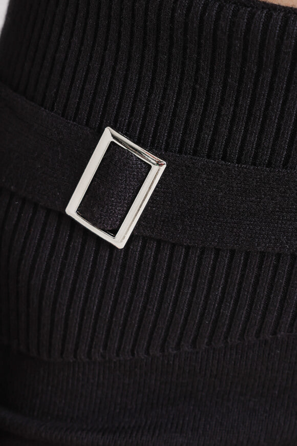 Flare Strickhose - Schwarz