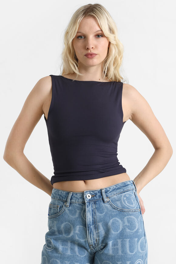Crop Top dos nu - Bleu marine