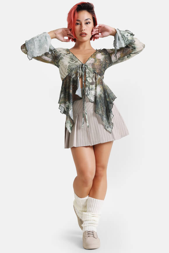 Mesh Cardigan - Grün